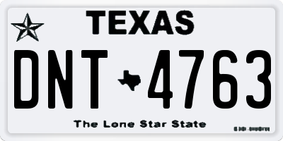 TX license plate DNT4763
