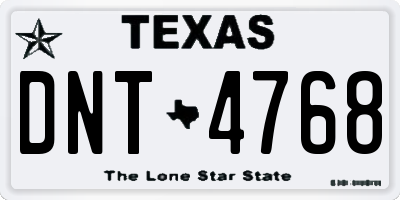 TX license plate DNT4768