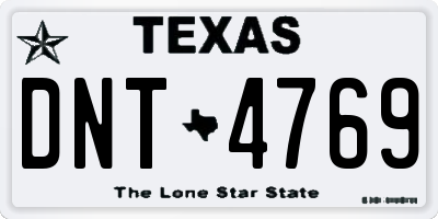 TX license plate DNT4769