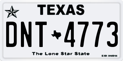 TX license plate DNT4773