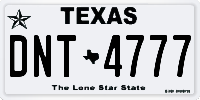 TX license plate DNT4777