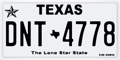 TX license plate DNT4778