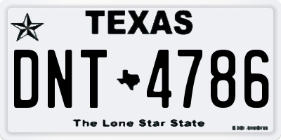 TX license plate DNT4786