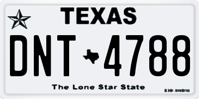 TX license plate DNT4788