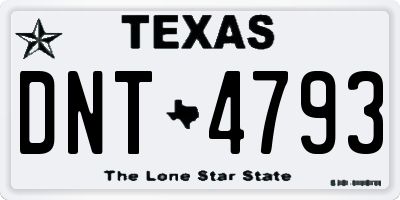 TX license plate DNT4793