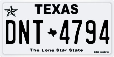 TX license plate DNT4794