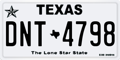 TX license plate DNT4798