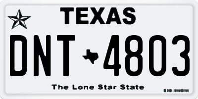 TX license plate DNT4803