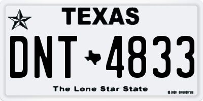 TX license plate DNT4833