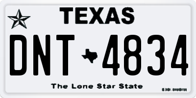 TX license plate DNT4834