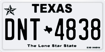 TX license plate DNT4838