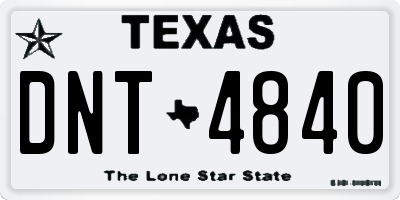 TX license plate DNT4840