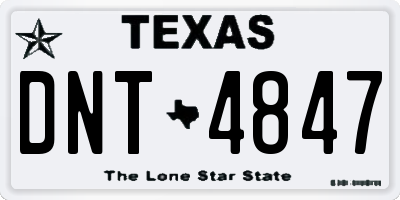 TX license plate DNT4847
