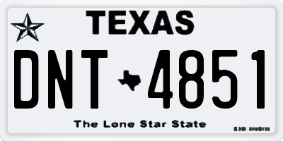 TX license plate DNT4851