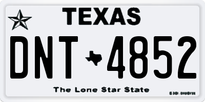 TX license plate DNT4852