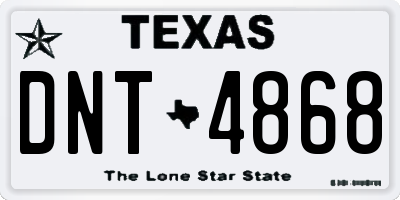 TX license plate DNT4868
