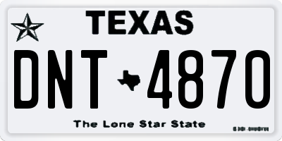 TX license plate DNT4870