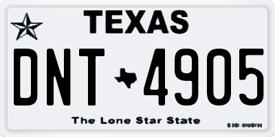 TX license plate DNT4905