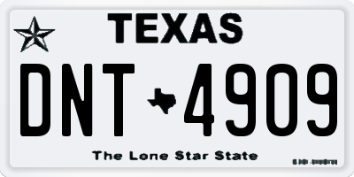 TX license plate DNT4909