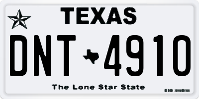 TX license plate DNT4910