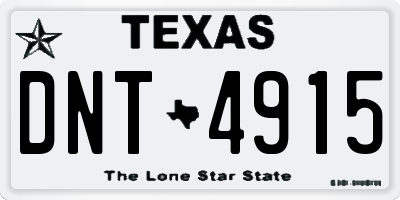 TX license plate DNT4915