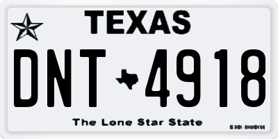 TX license plate DNT4918