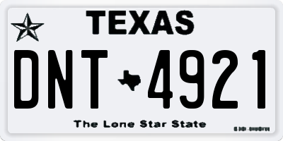 TX license plate DNT4921