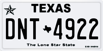 TX license plate DNT4922