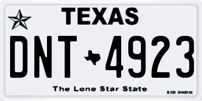 TX license plate DNT4923