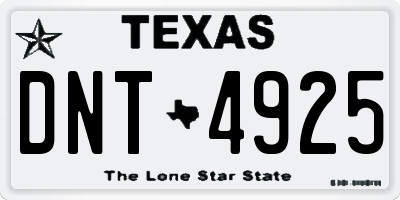 TX license plate DNT4925