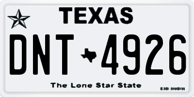 TX license plate DNT4926