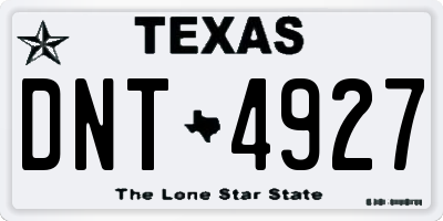 TX license plate DNT4927