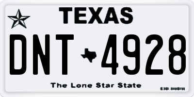 TX license plate DNT4928