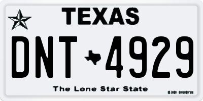 TX license plate DNT4929