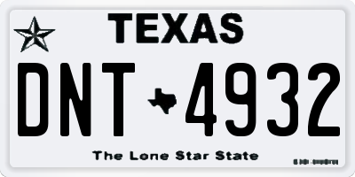 TX license plate DNT4932