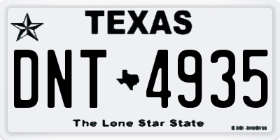 TX license plate DNT4935