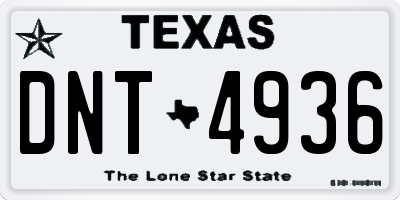 TX license plate DNT4936