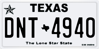 TX license plate DNT4940