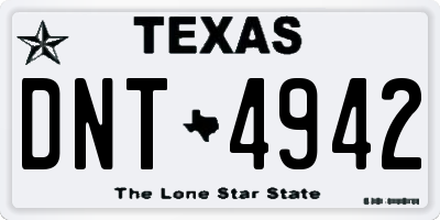 TX license plate DNT4942