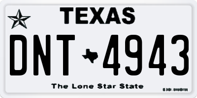 TX license plate DNT4943