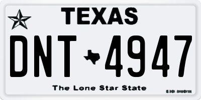 TX license plate DNT4947