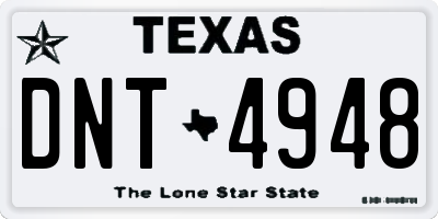 TX license plate DNT4948