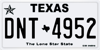 TX license plate DNT4952