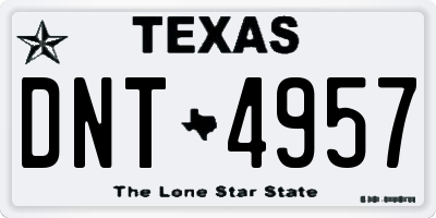 TX license plate DNT4957