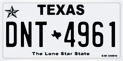 TX license plate DNT4961