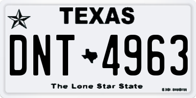 TX license plate DNT4963