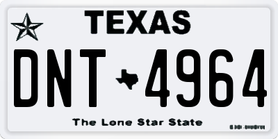 TX license plate DNT4964