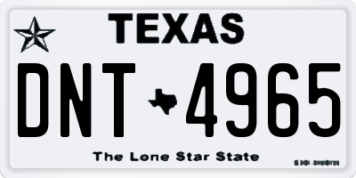 TX license plate DNT4965