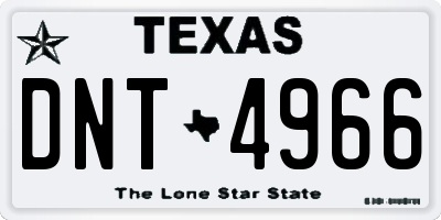 TX license plate DNT4966