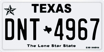 TX license plate DNT4967